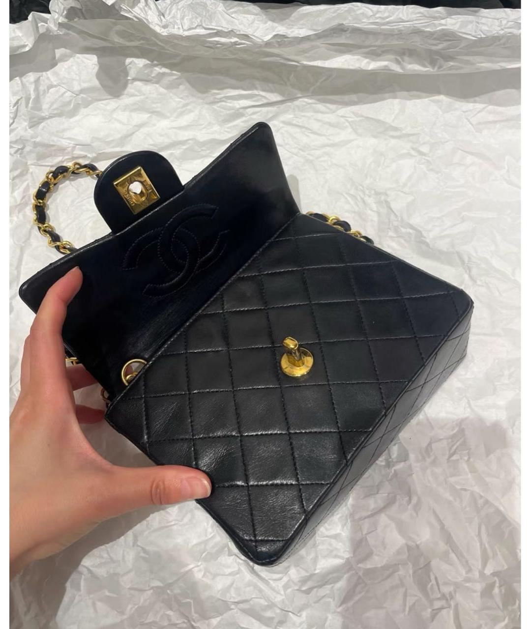CHANEL Черная кожаная сумка через плечо, фото 5
