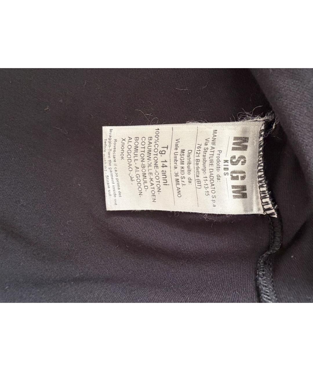 MSGM Черный хлопковый детская футболка / топ, фото 6