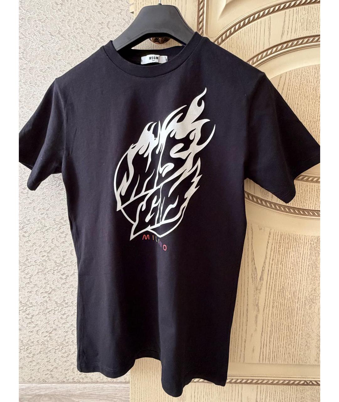 MSGM Черный хлопковый детская футболка / топ, фото 2