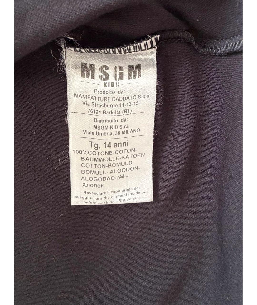 MSGM Черный хлопковый детская футболка / топ, фото 6