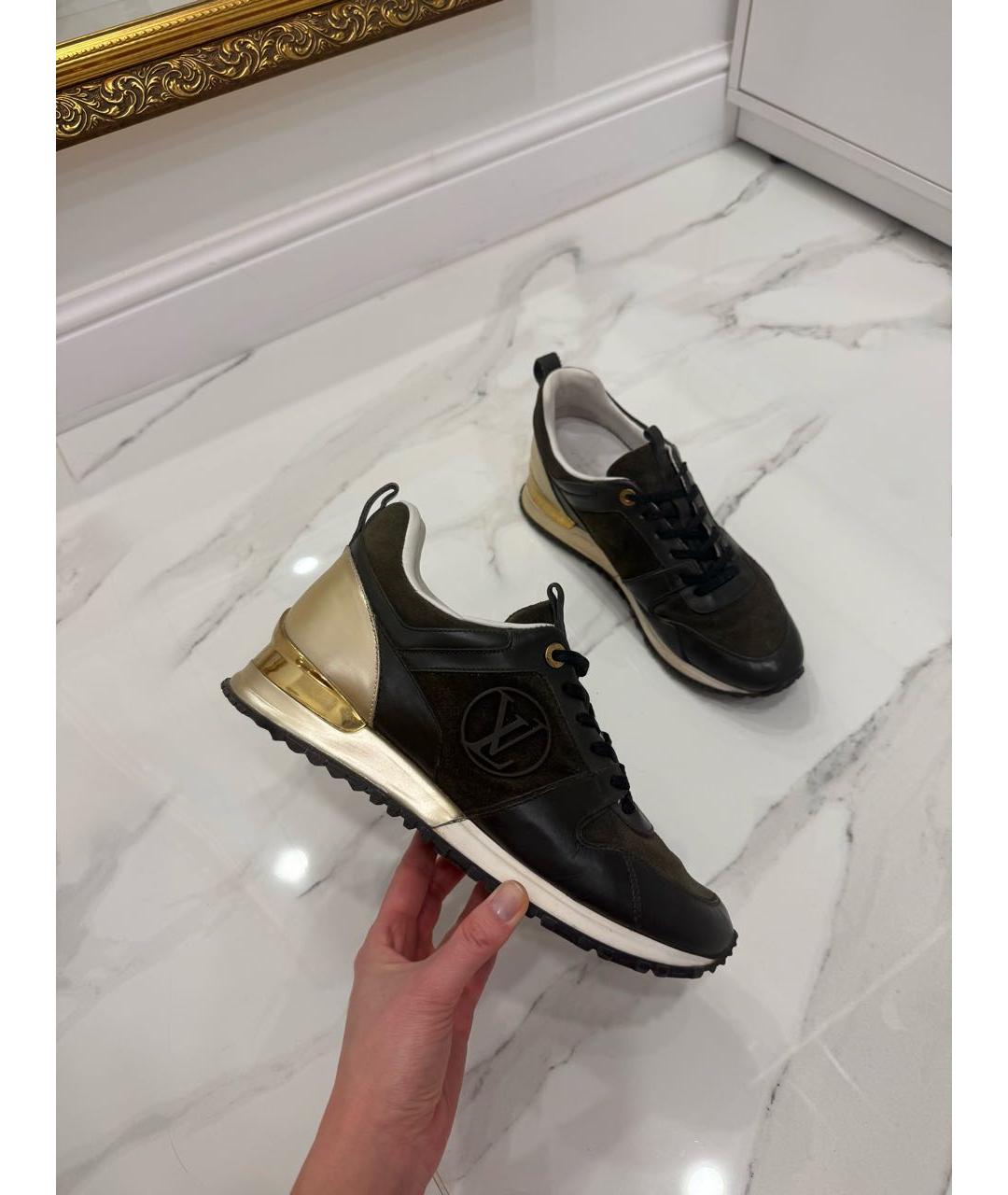 LOUIS VUITTON Черные кожаные кроссовки, фото 3