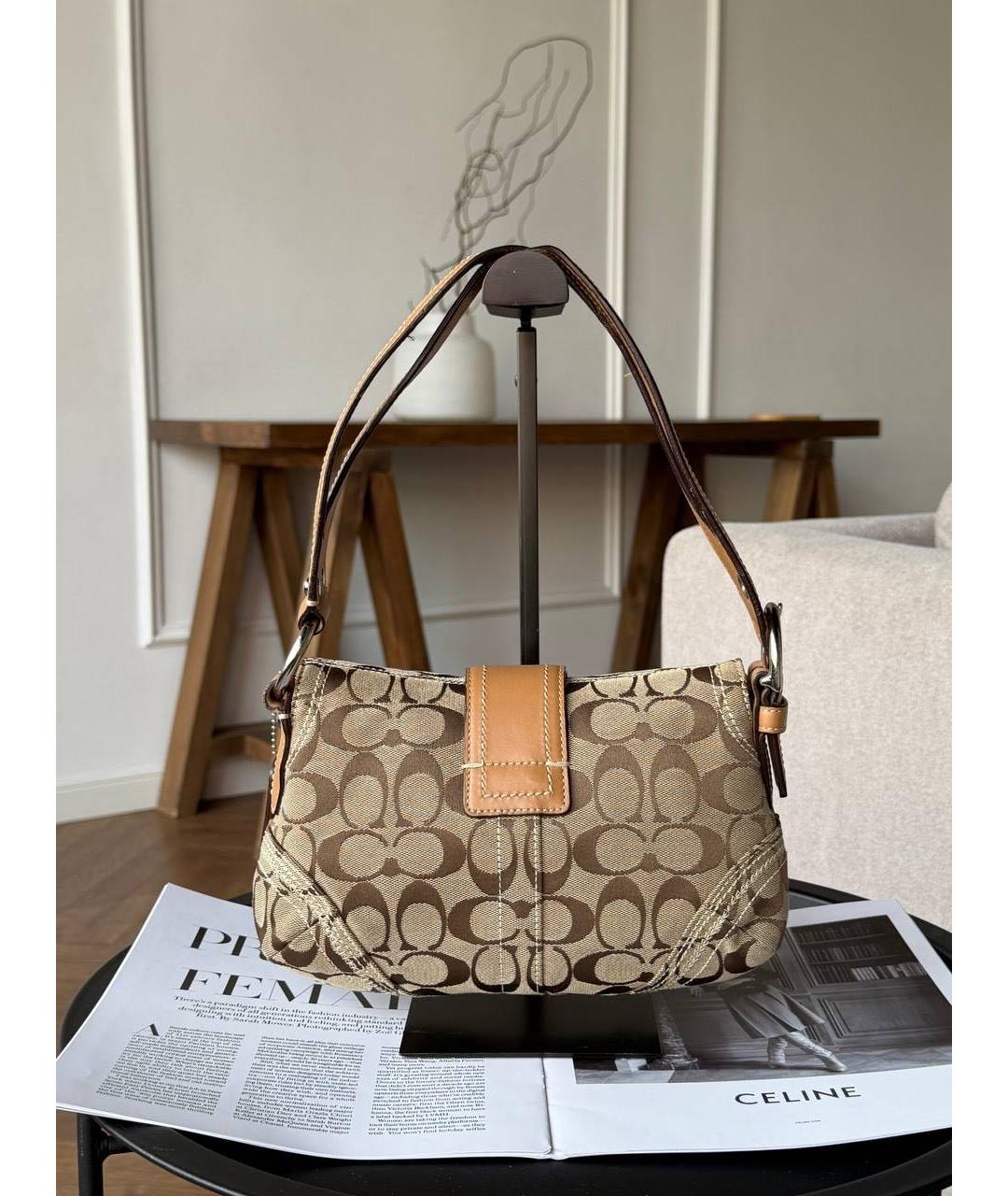 COACH Бежевая сумка через плечо, фото 4