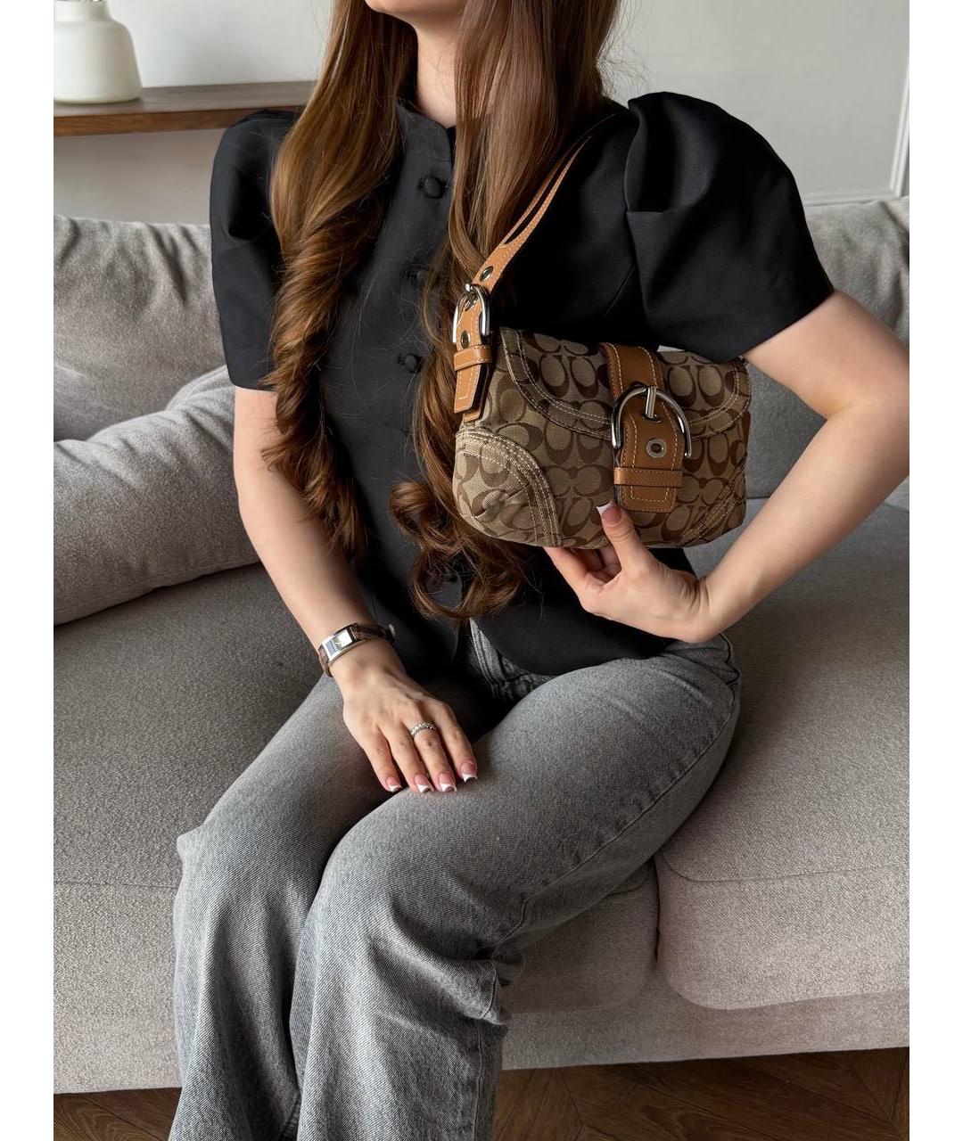 COACH Бежевая сумка через плечо, фото 5