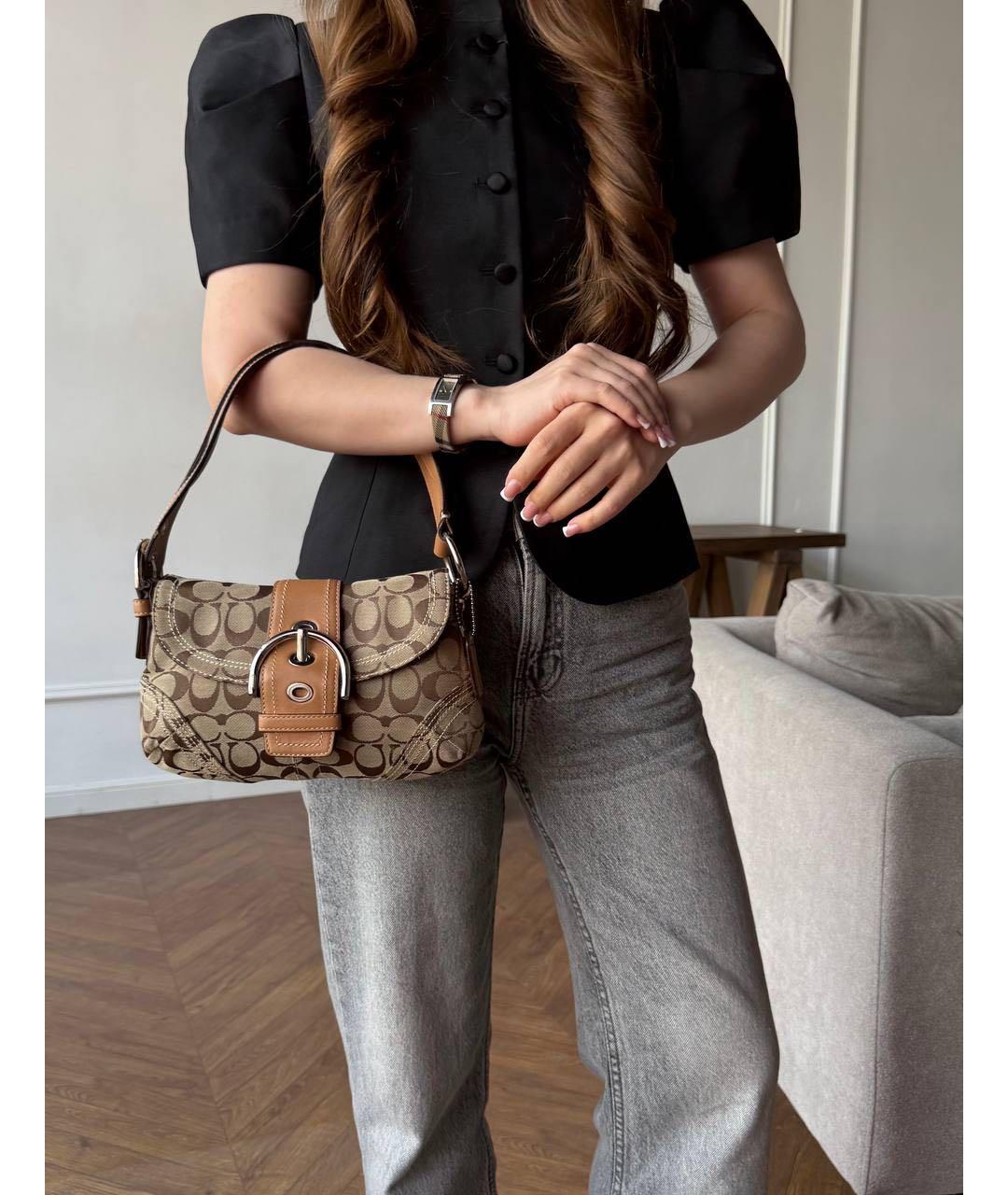 COACH Бежевая сумка через плечо, фото 2