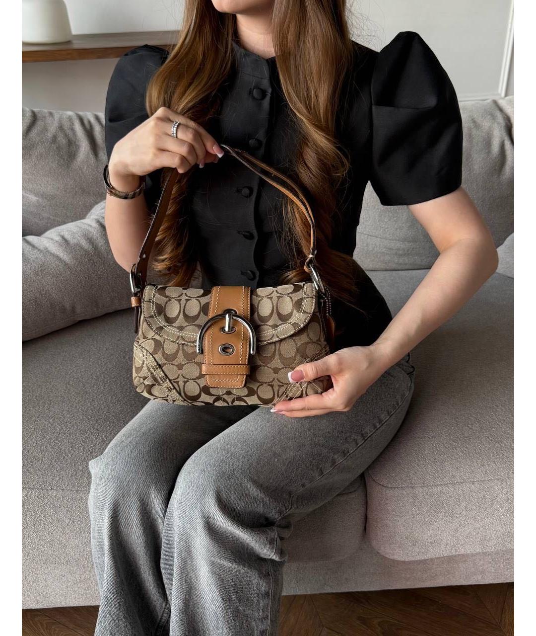 COACH Бежевая сумка через плечо, фото 3