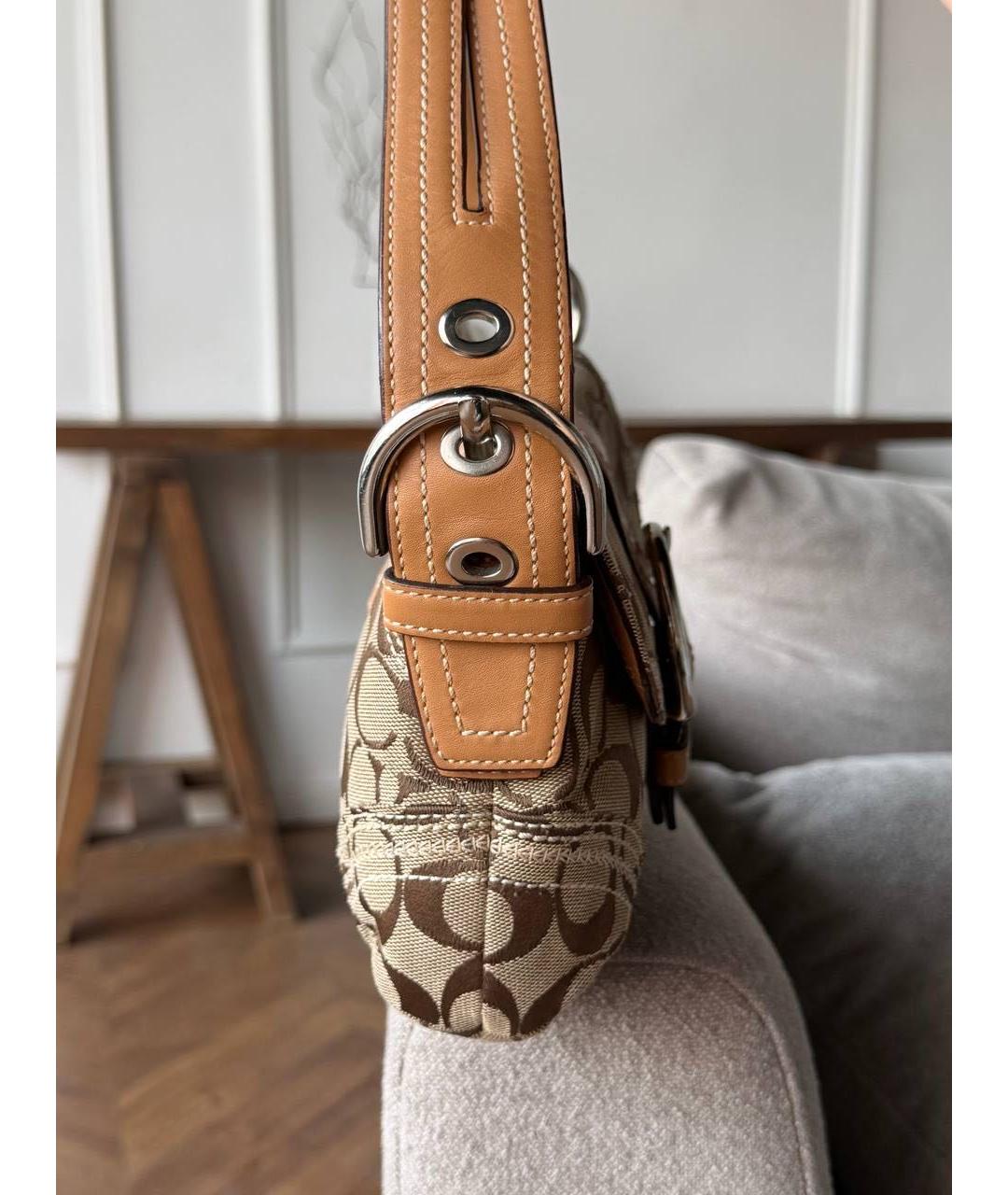 COACH Бежевая сумка через плечо, фото 7