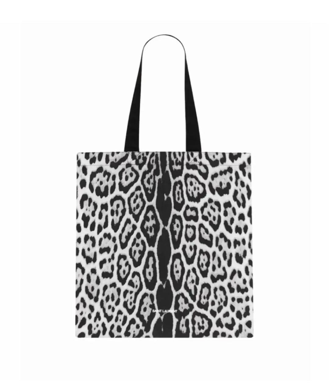 SAINT LAURENT Черная хлопковая сумка тоут, фото 4