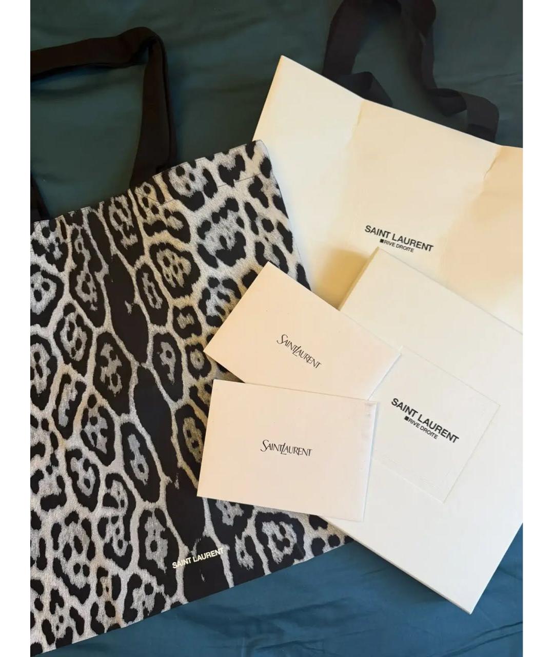 SAINT LAURENT Черная хлопковая сумка тоут, фото 3