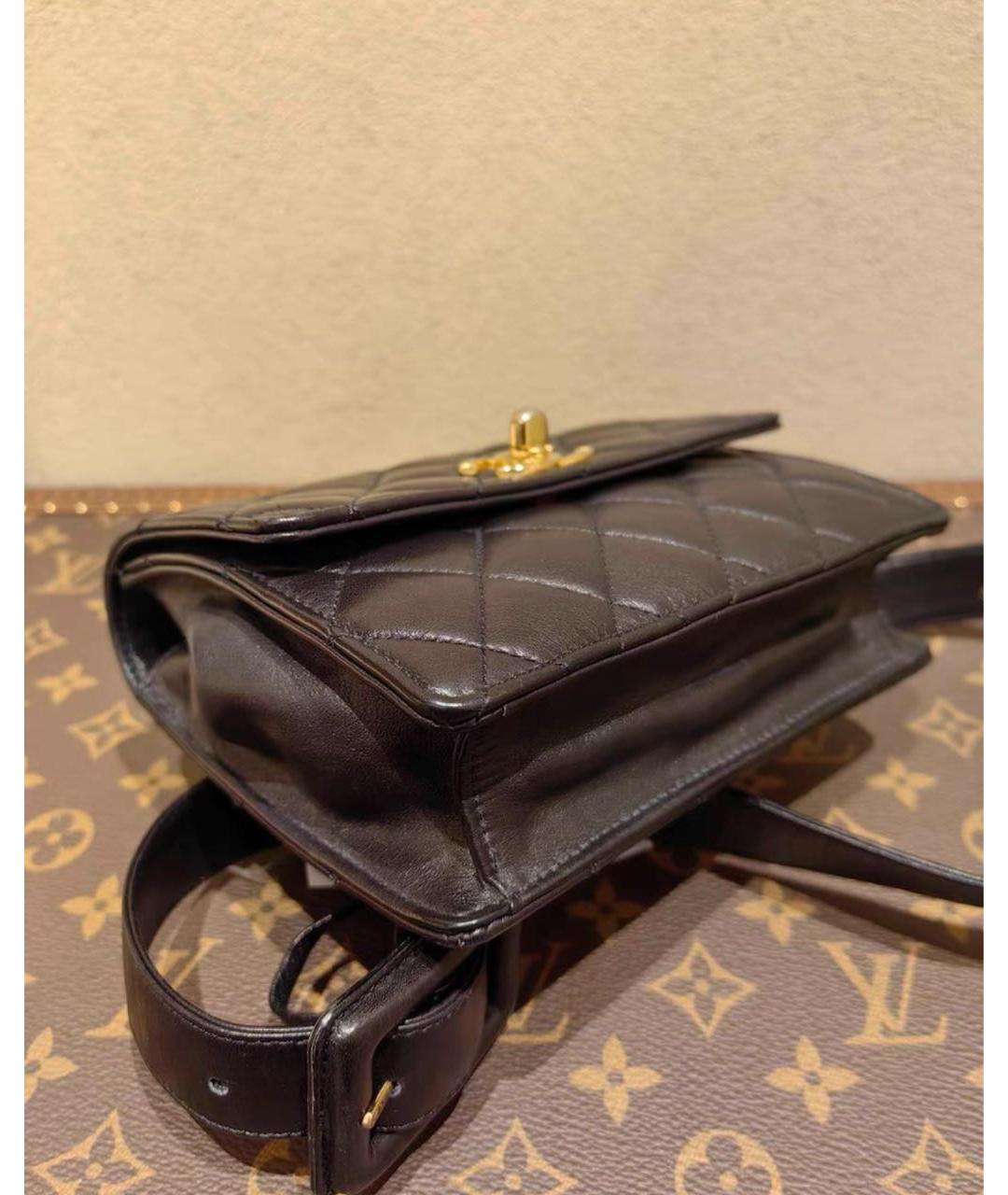 CHANEL Черная кожаная поясная сумка, фото 4