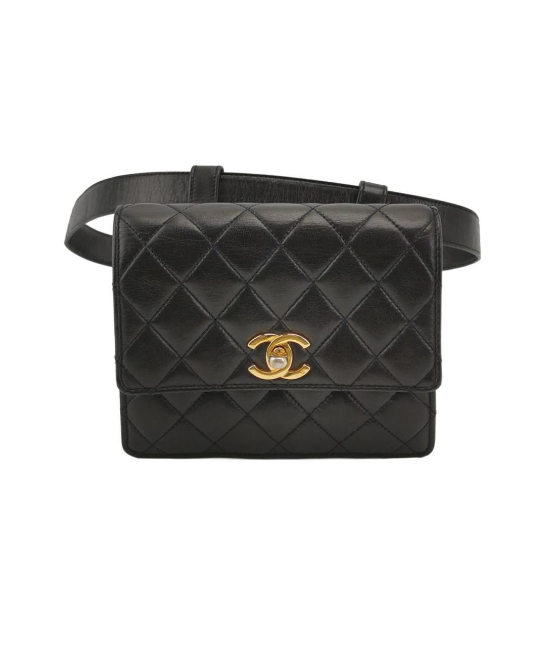 CHANEL Черная кожаная поясная сумка, фото 5