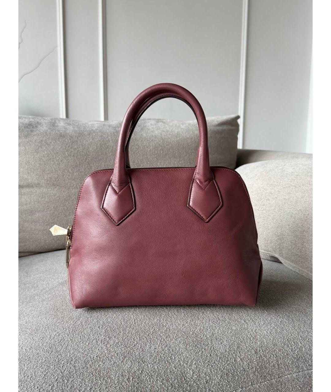 VIVIENNE WESTWOOD Бордовая кожаная сумка с короткими ручками, фото 5