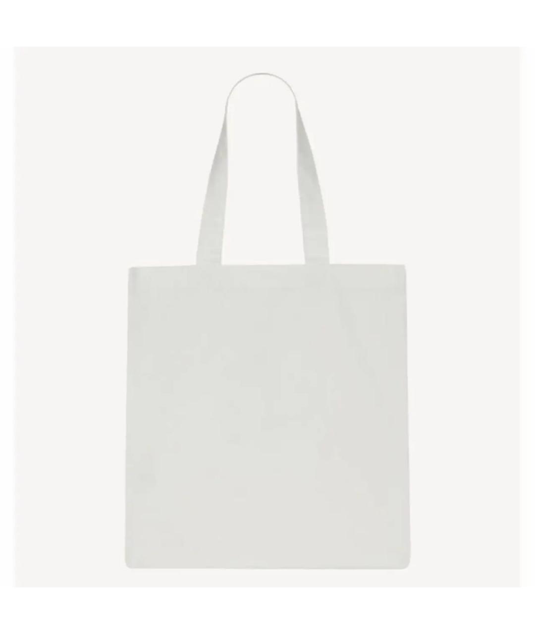 SAINT LAURENT Белая хлопковая сумка тоут, фото 2