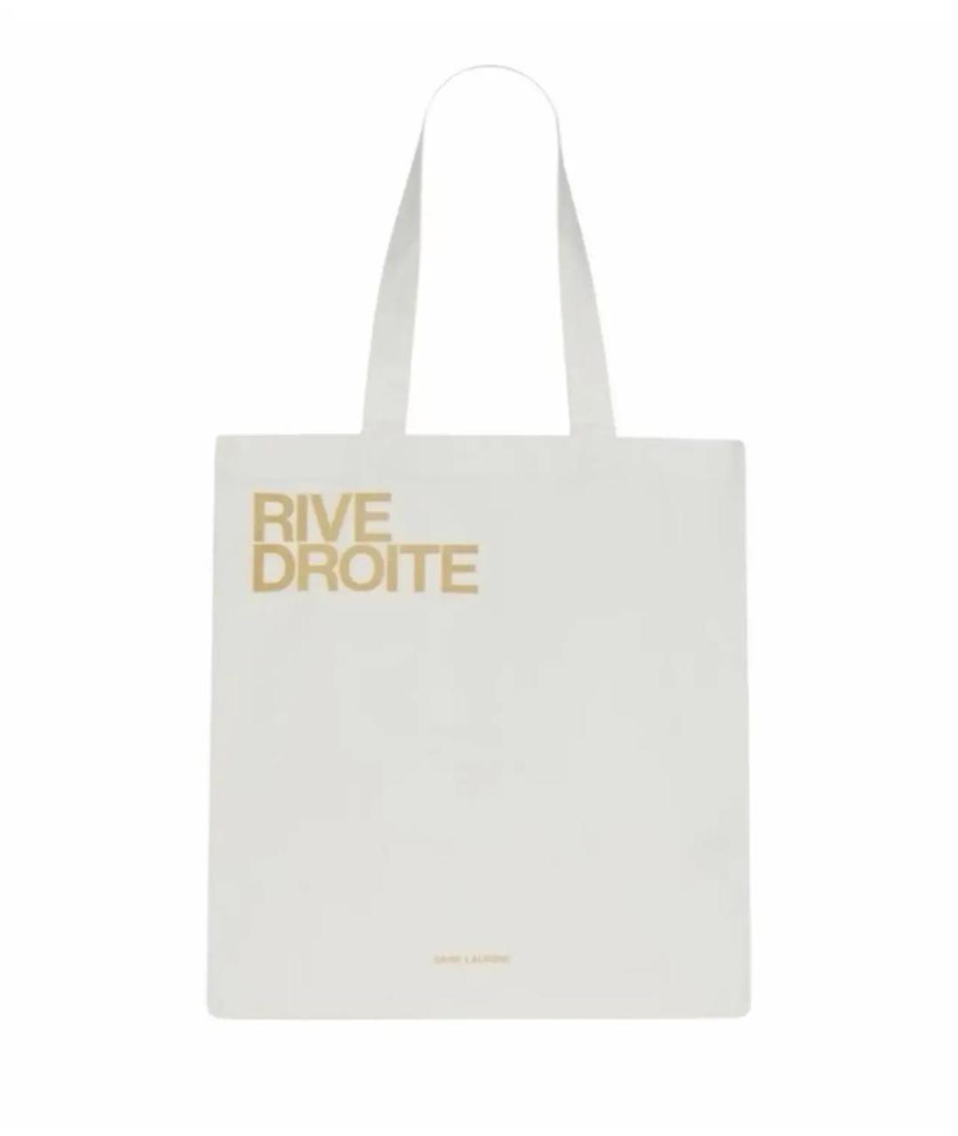 SAINT LAURENT Белая хлопковая сумка тоут, фото 4