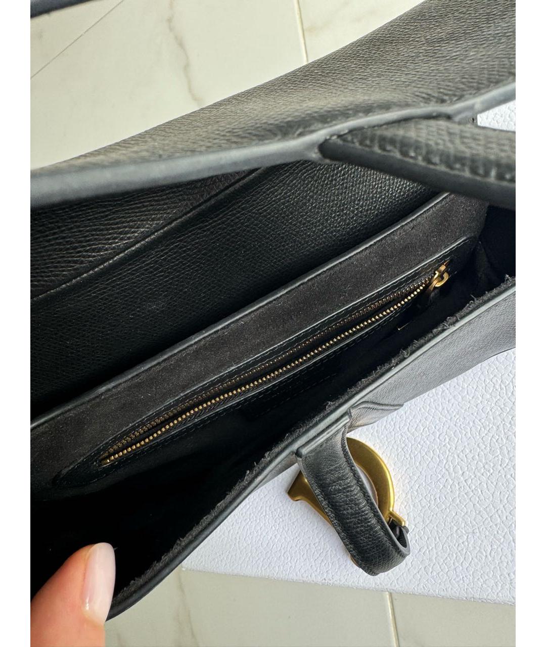 CHRISTIAN DIOR Черная кожаная сумка с короткими ручками, фото 4