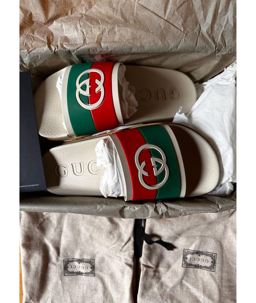 GUCCI Мульти резиновые шлепанцы, фото 2