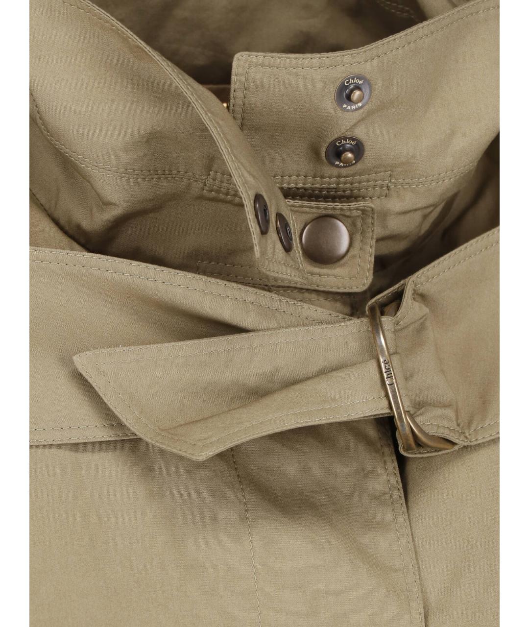 CHLOE Бежевый хлопковый тренч/плащ, фото 4