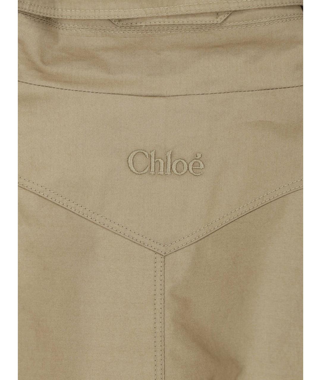 CHLOE Бежевый хлопковый тренч/плащ, фото 5