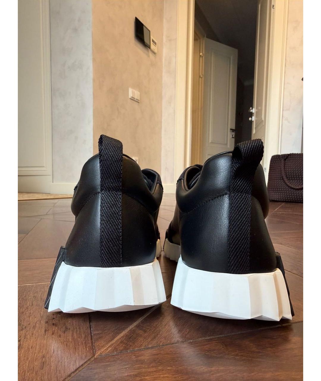HERMES Черные кожаные низкие кроссовки / кеды, фото 4
