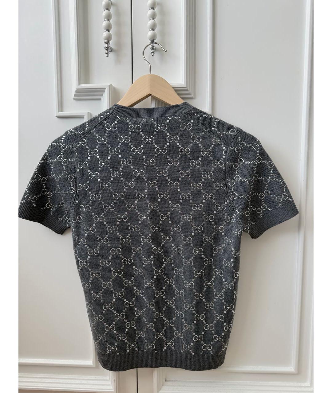 GUCCI Серая кашемировая футболка, фото 4