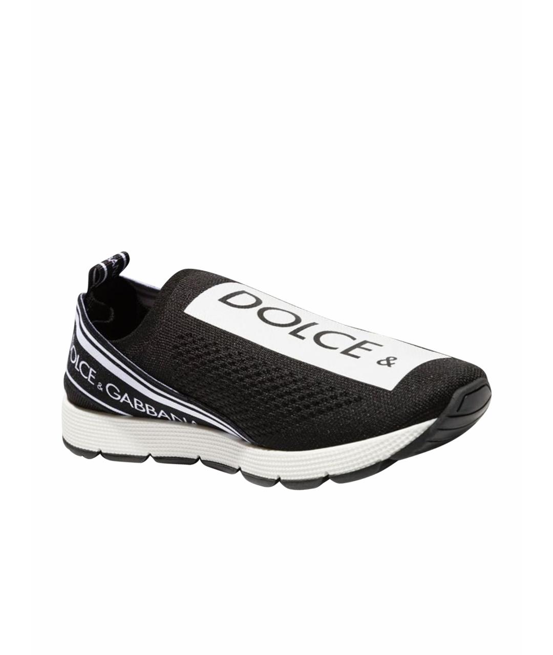 DOLCE&GABBANA Черные текстильные кеды, фото 1