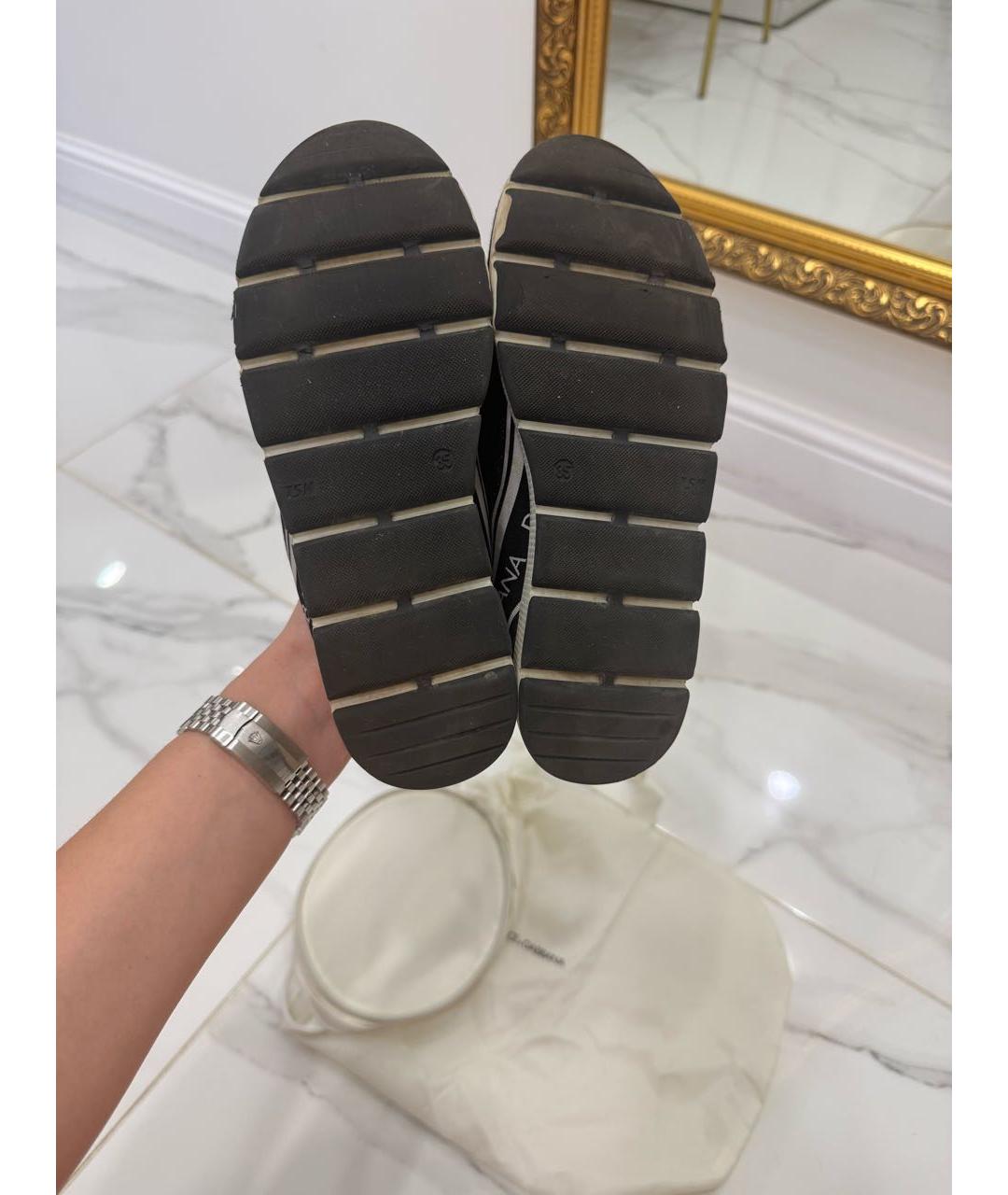 DOLCE&GABBANA Черные текстильные кеды, фото 3