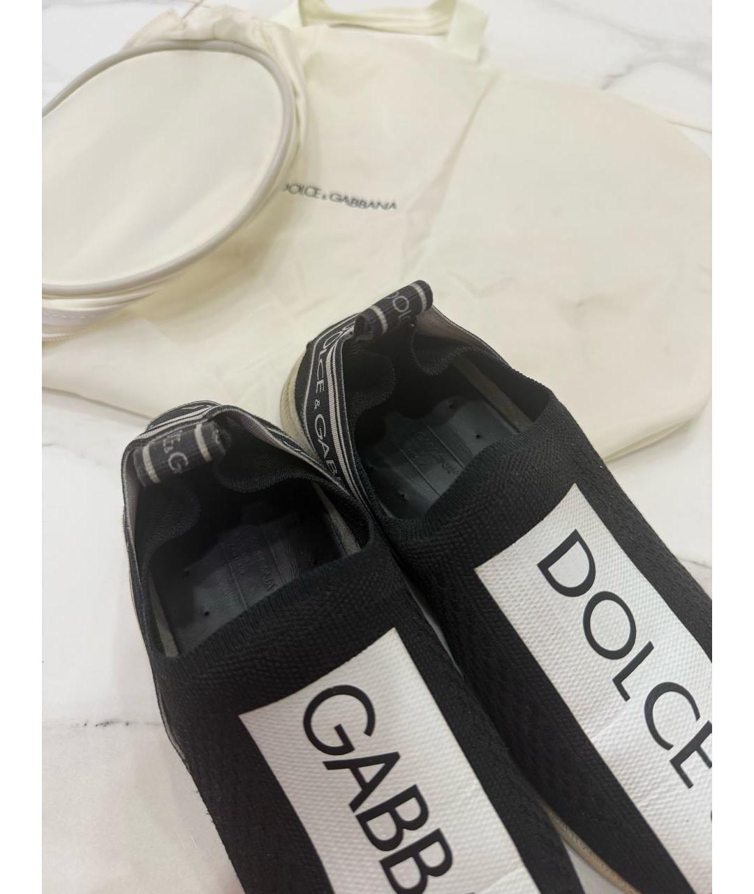 DOLCE&GABBANA Черные текстильные кеды, фото 6