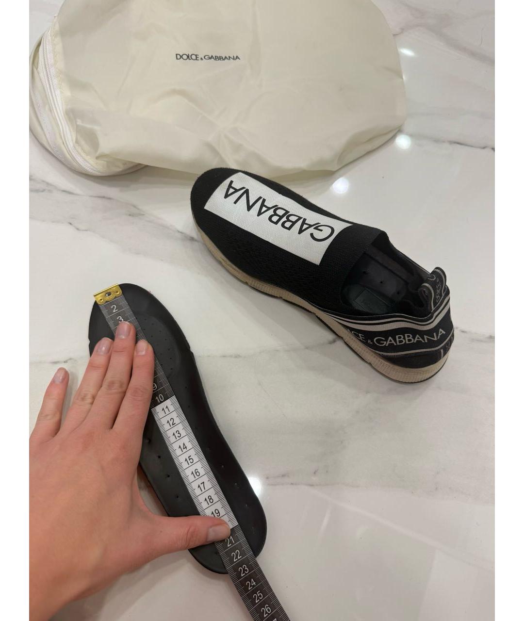 DOLCE&GABBANA Черные текстильные кеды, фото 7