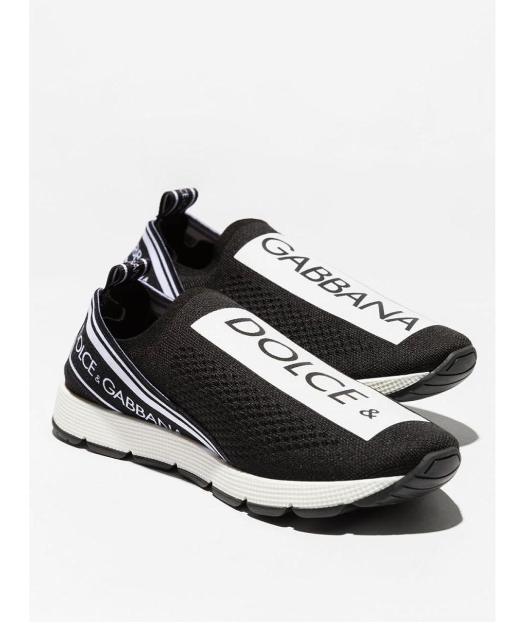 DOLCE&GABBANA Черные текстильные кеды, фото 9