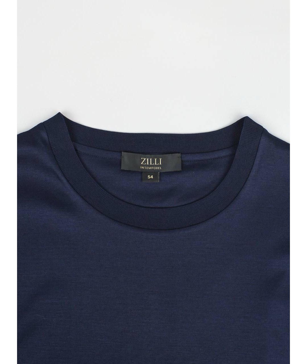 ZILLI Темно-синяя хлопковая футболка, фото 3