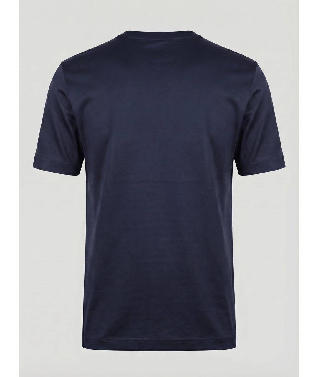 ZILLI Темно-синяя хлопковая футболка, фото 2