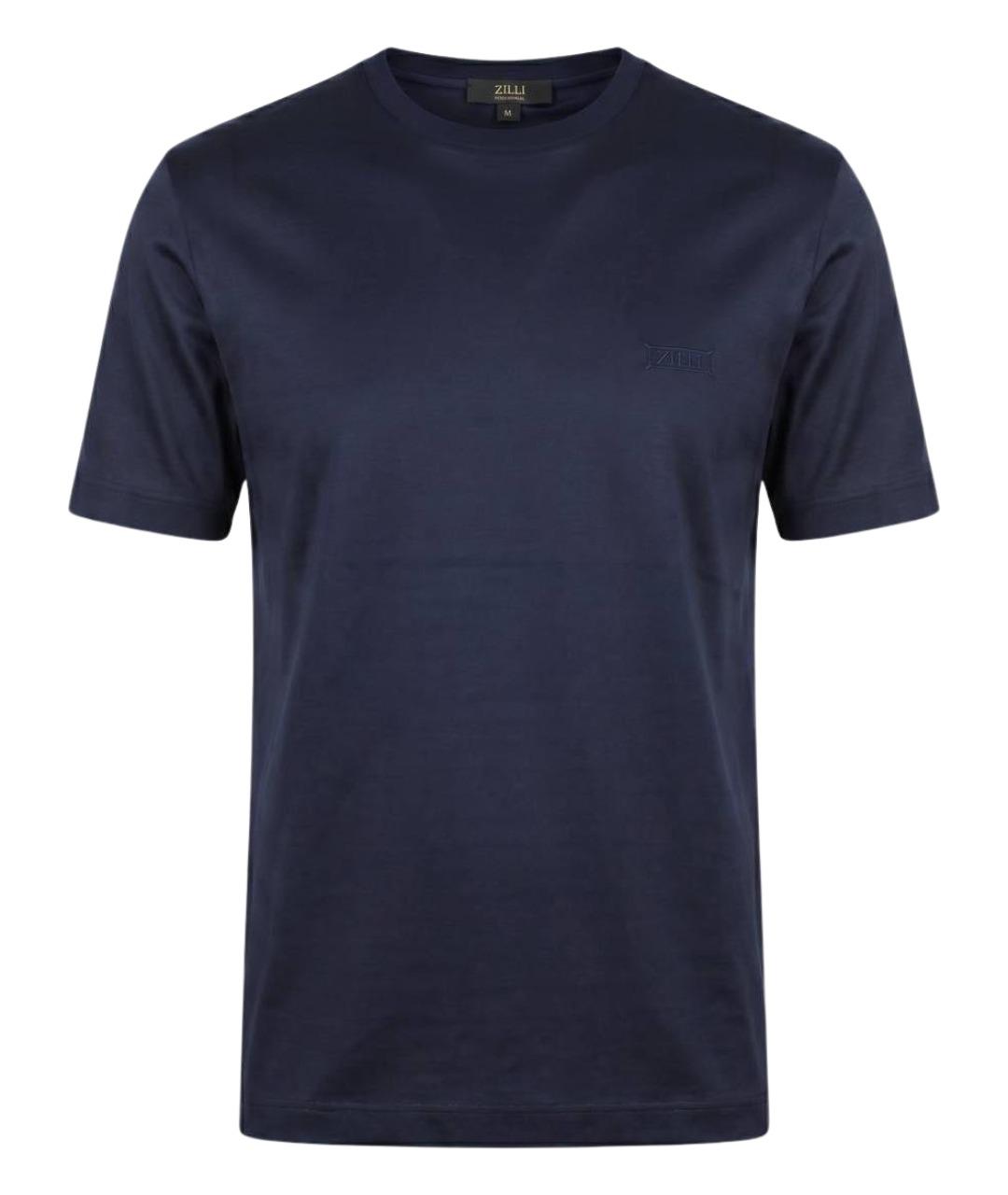 ZILLI Темно-синяя хлопковая футболка, фото 1