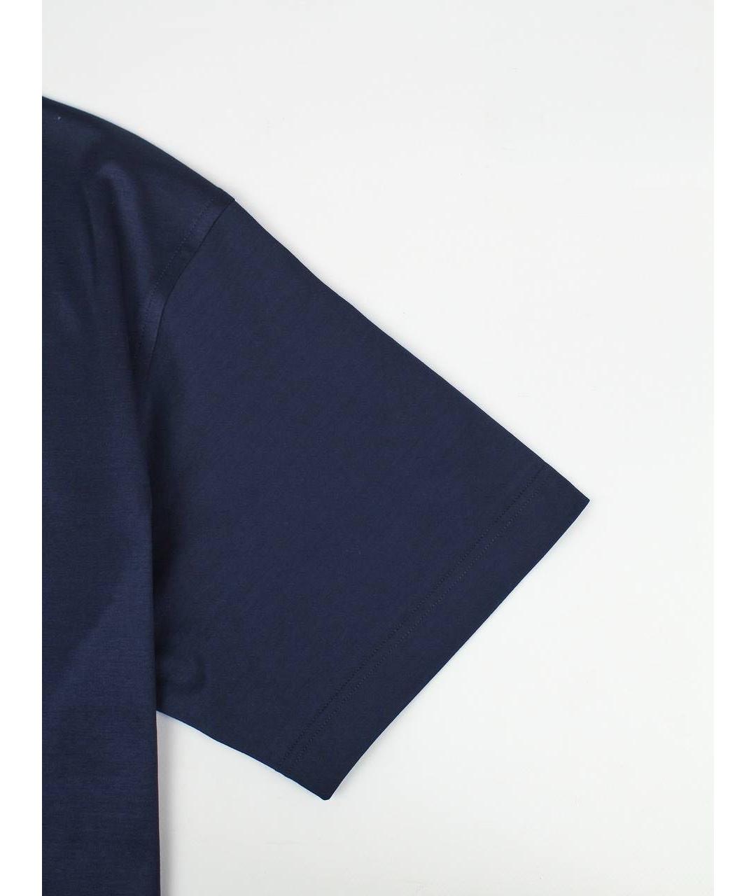 ZILLI Темно-синяя хлопковая футболка, фото 6