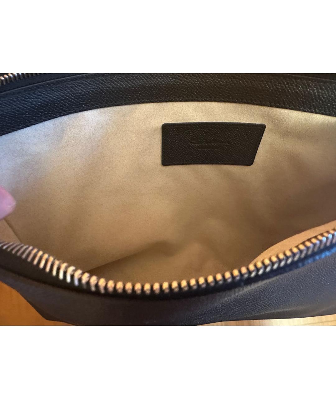 SANTONI Черная кожаная папка для документов, фото 3