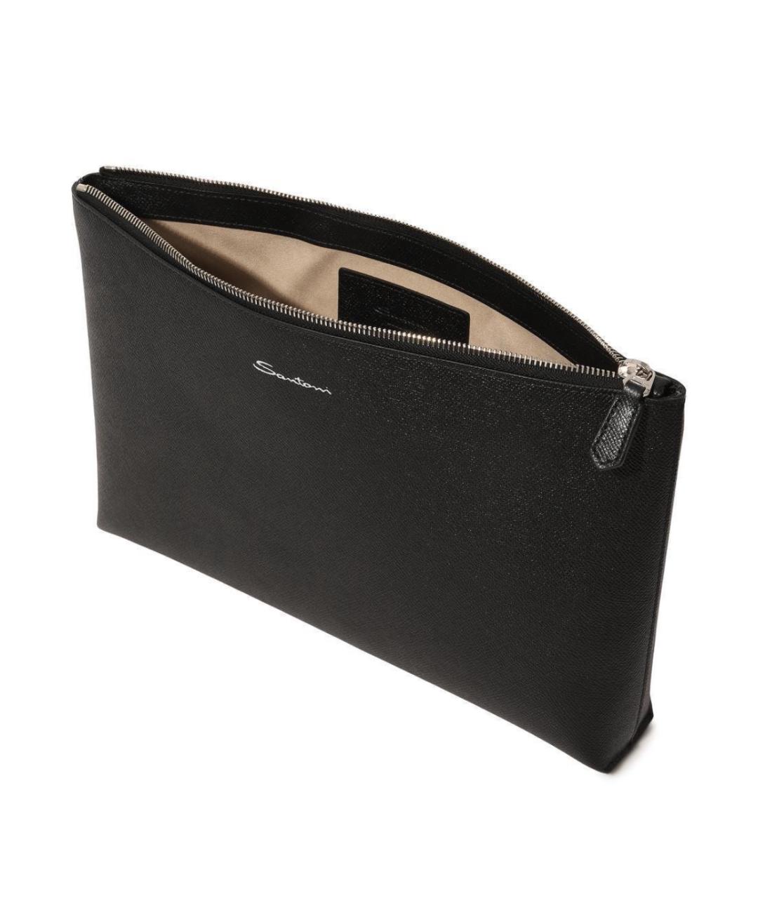 SANTONI Черная кожаная папка для документов, фото 5