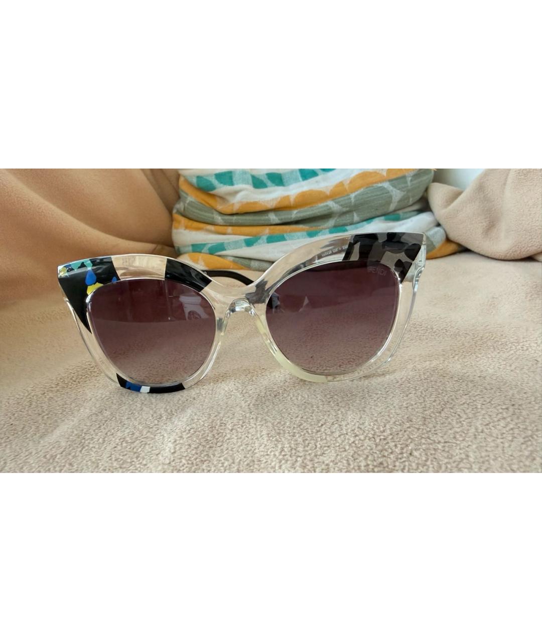 FENDI Мульти пластиковые солнцезащитные очки, фото 8
