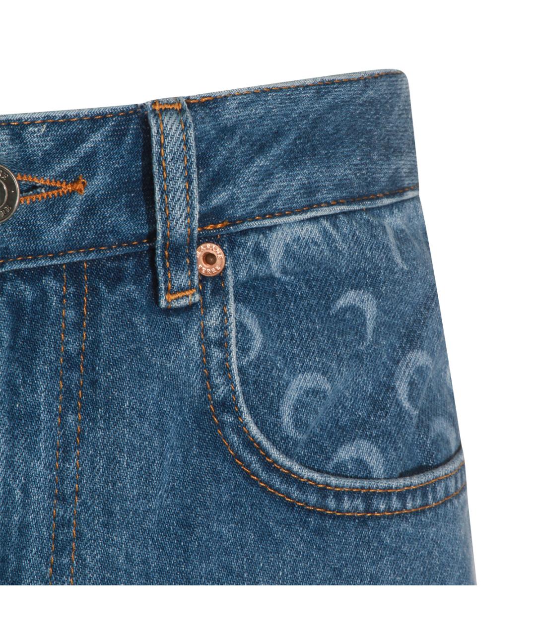 MARINE SERRE Синие хлопковые прямые джинсы, фото 4