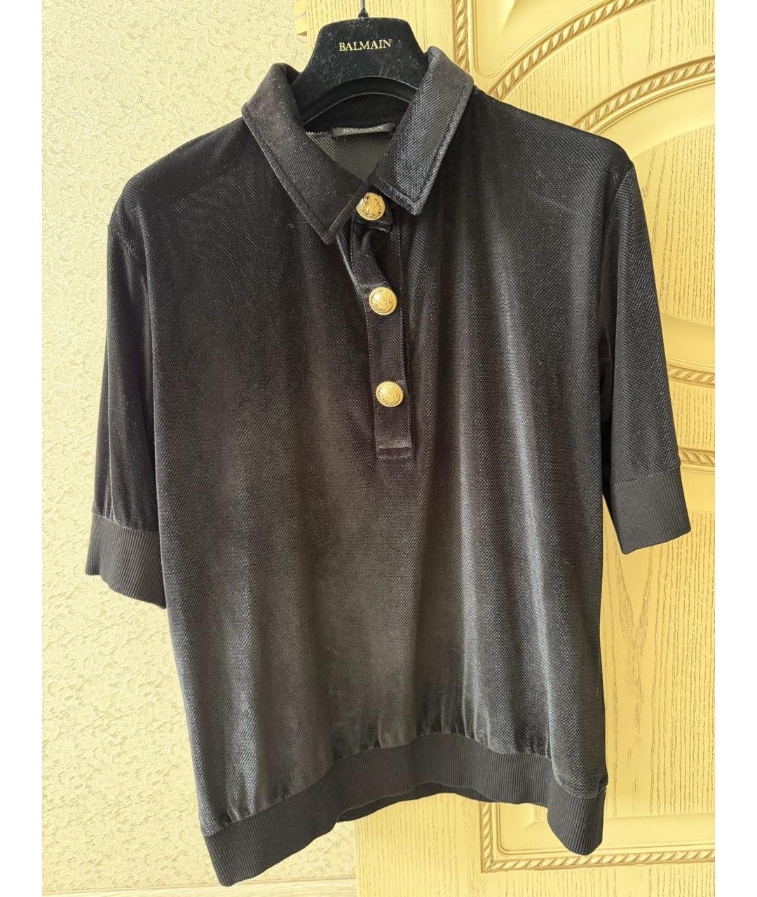 BALMAIN Черная полиэстеровая рубашка, фото 7