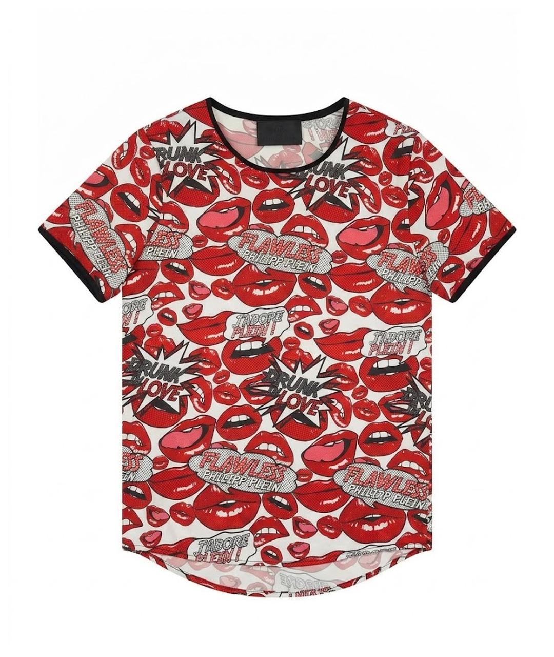 PHILIPP PLEIN Красная шелковая футболка, фото 1