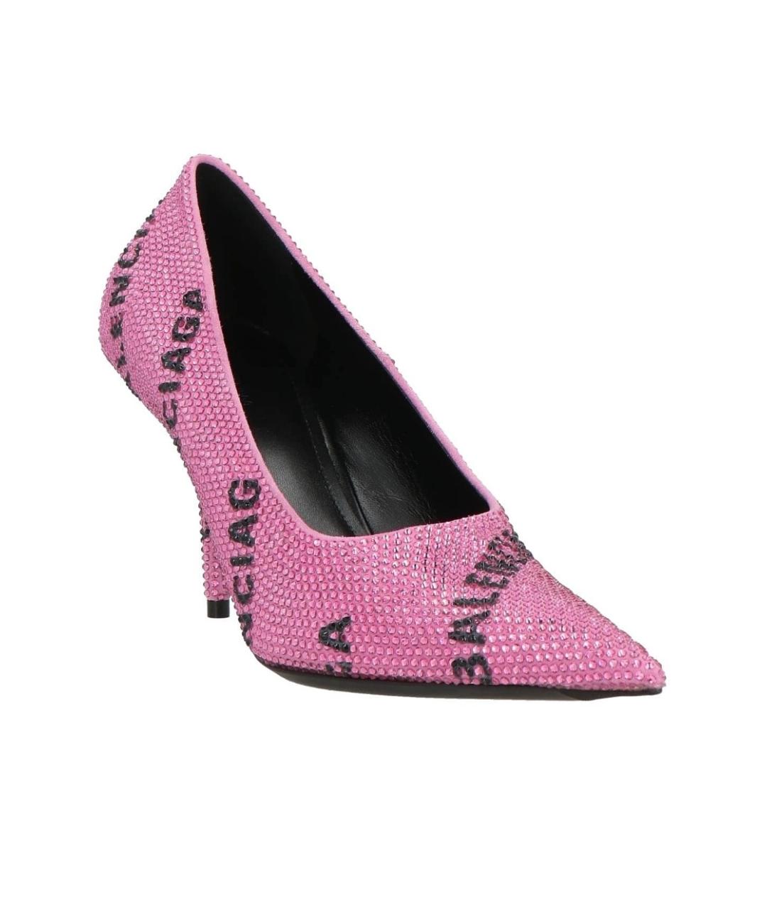 BALENCIAGA Розовые текстильные туфли, фото 2