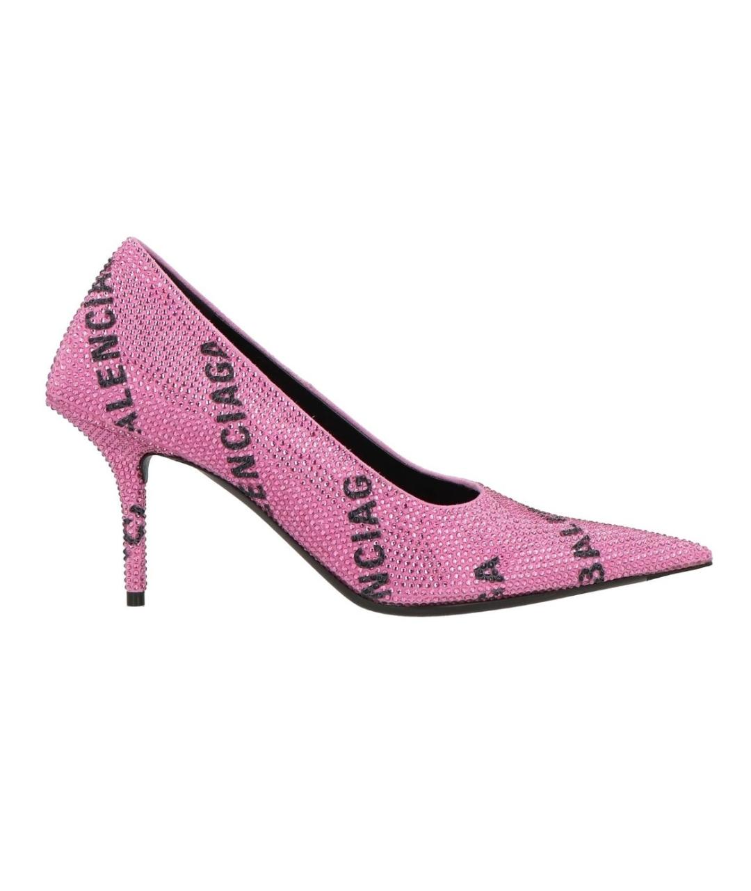 BALENCIAGA Розовые текстильные туфли, фото 1