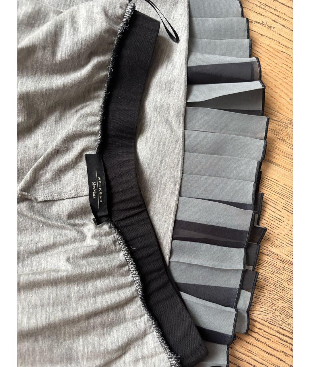 WEEKEND MAX MARA Серая хлопковая юбка макси, фото 5