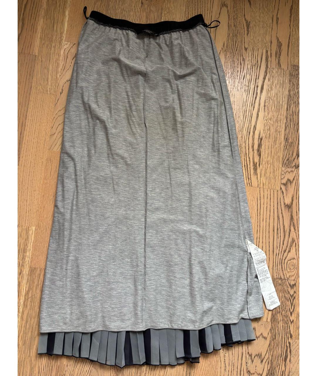 WEEKEND MAX MARA Серая хлопковая юбка макси, фото 3