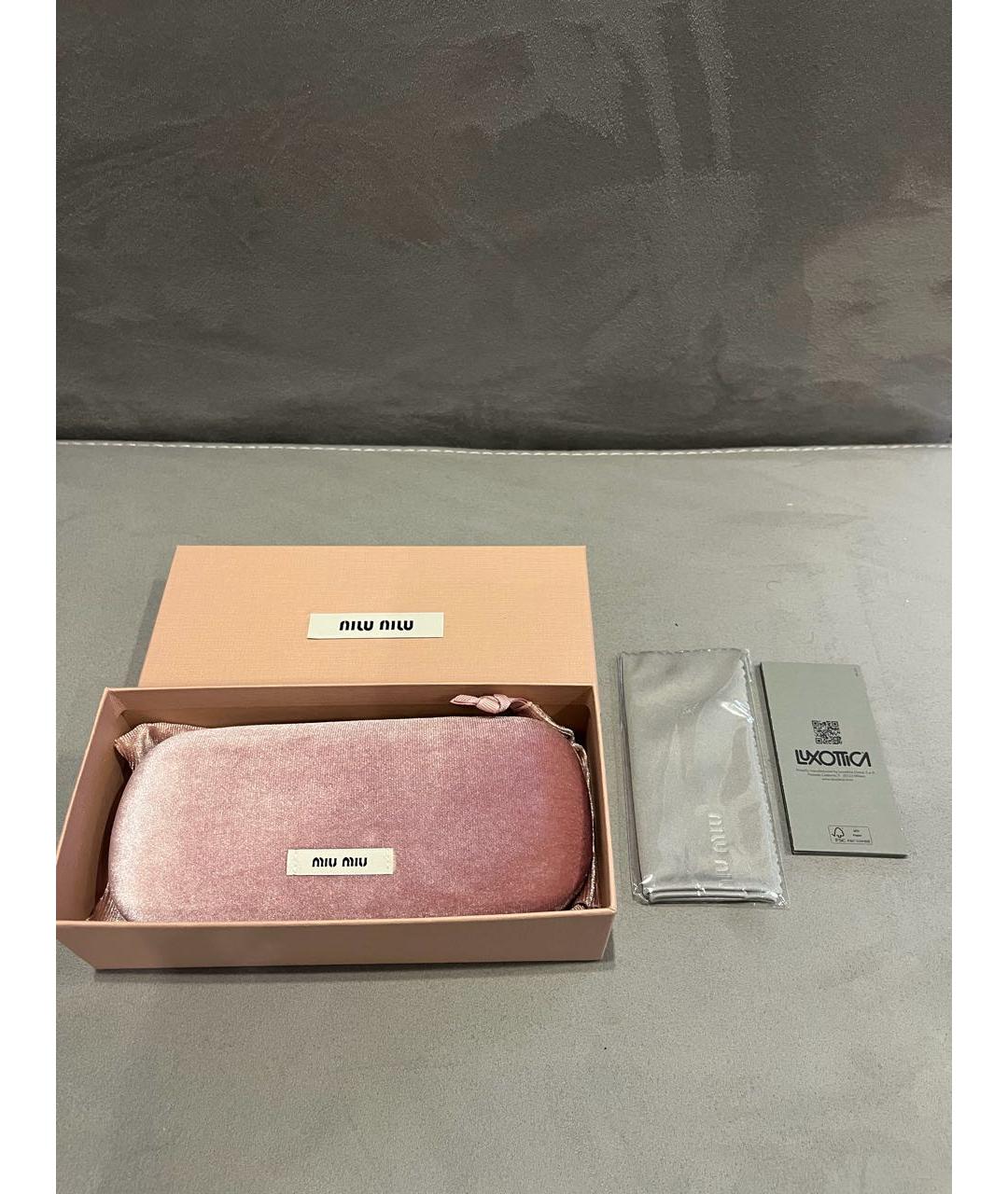 MIU MIU Золотые металлические солнцезащитные очки, фото 6