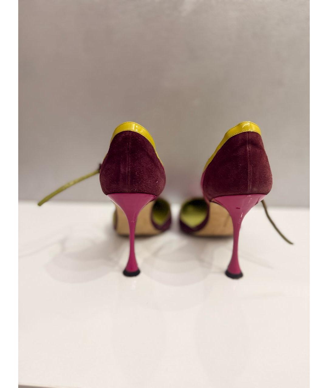 MANOLO BLAHNIK Мульти замшевые босоножки, фото 4