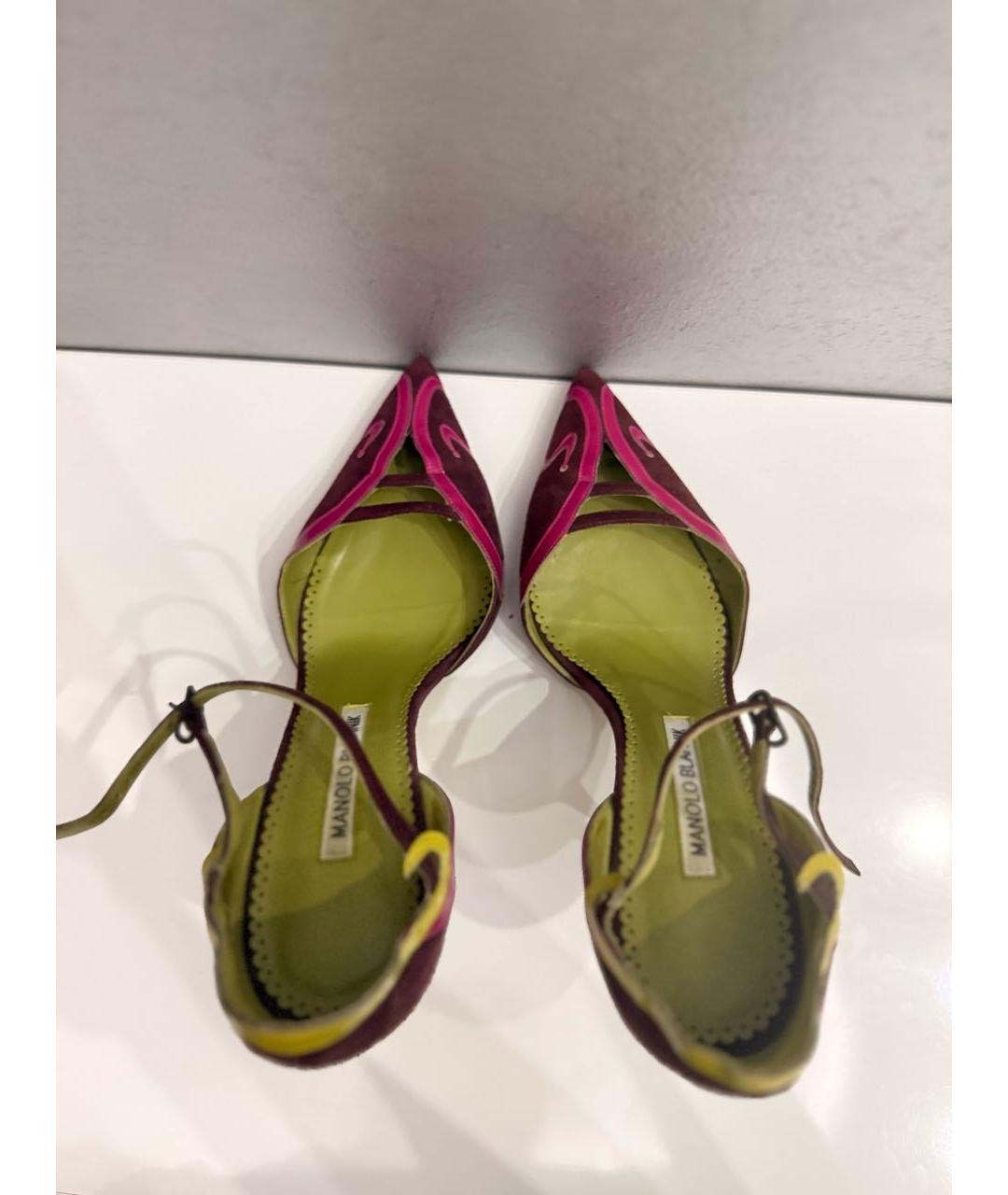 MANOLO BLAHNIK Мульти замшевые босоножки, фото 3