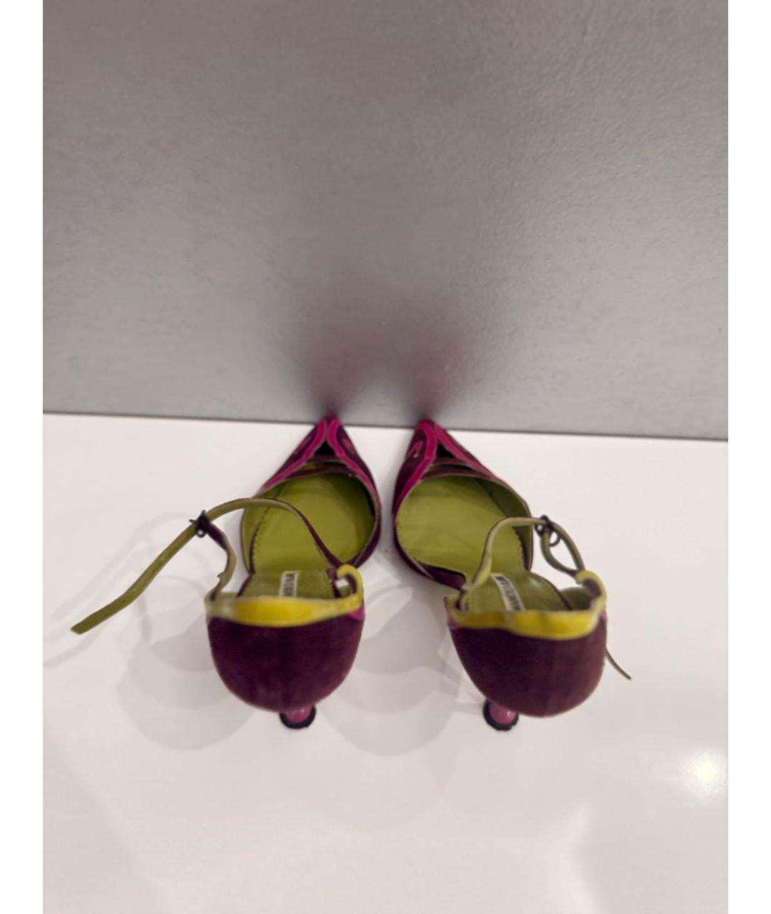 MANOLO BLAHNIK Мульти замшевые босоножки, фото 8