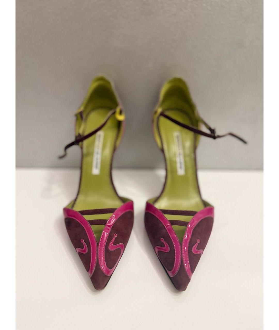 MANOLO BLAHNIK Мульти замшевые босоножки, фото 2