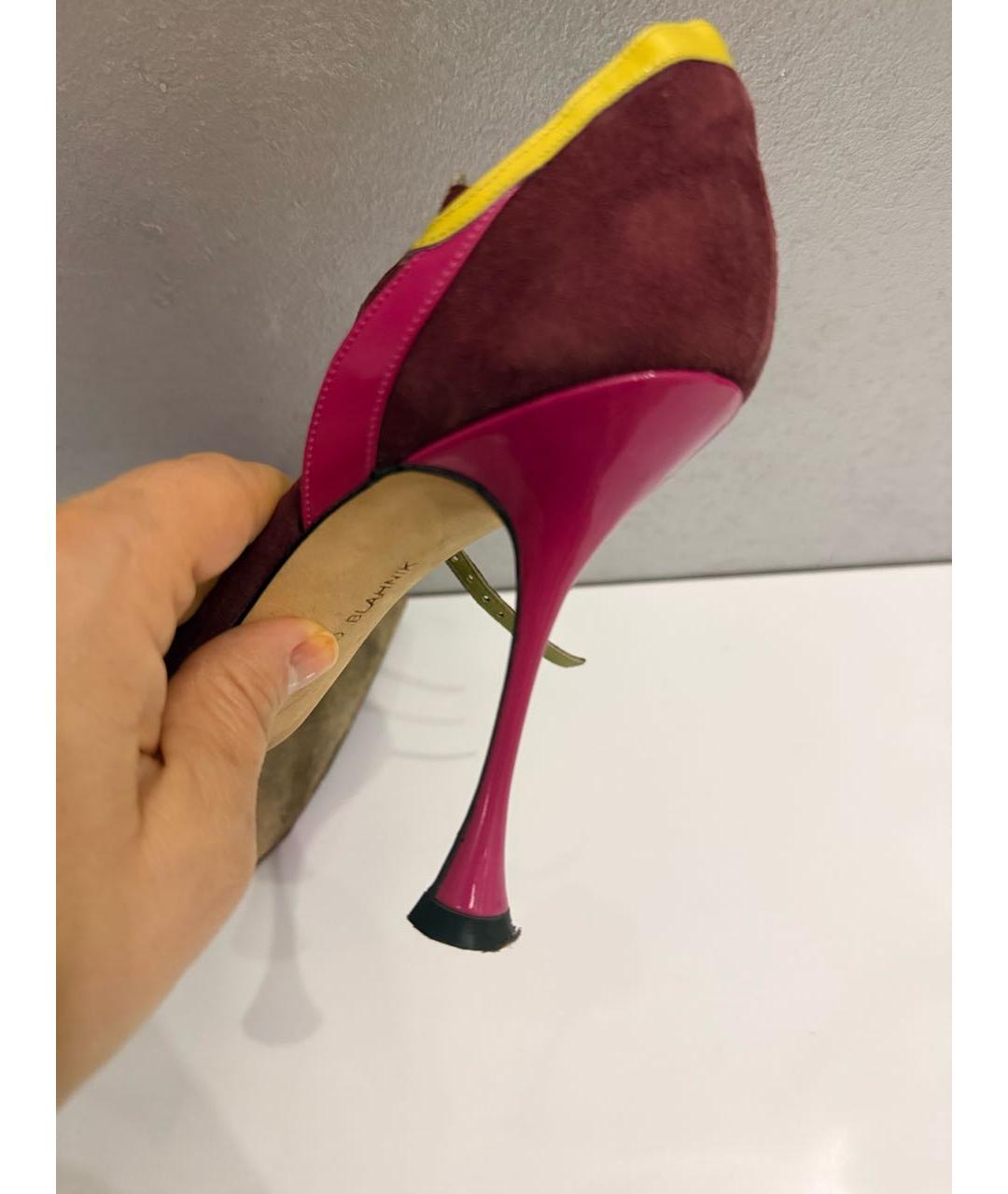 MANOLO BLAHNIK Мульти замшевые босоножки, фото 6
