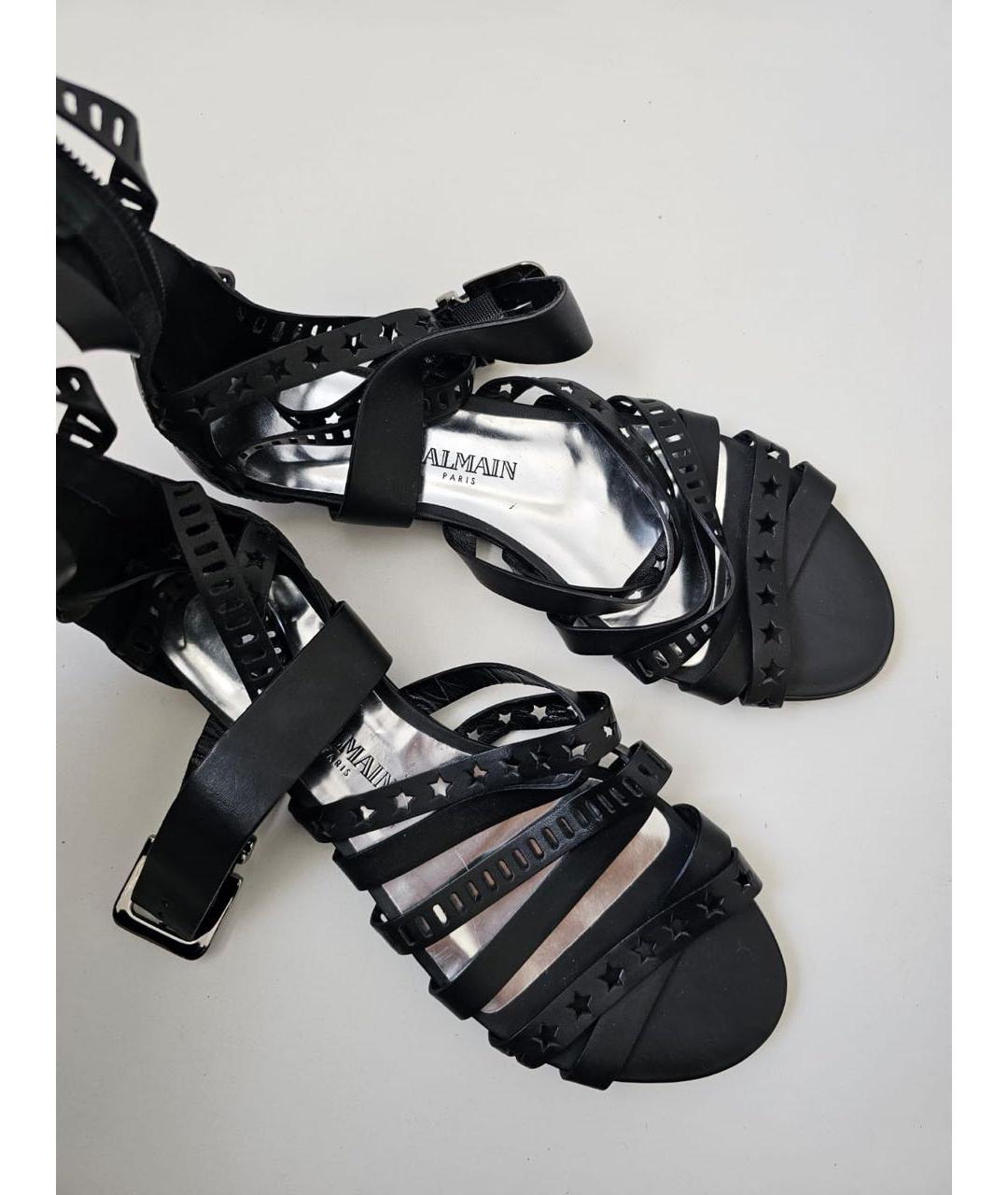 BALMAIN Черные кожаные сандалии, фото 3