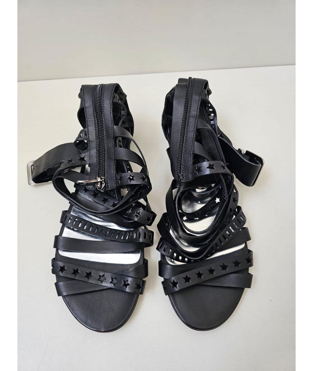 BALMAIN Черные кожаные сандалии, фото 2